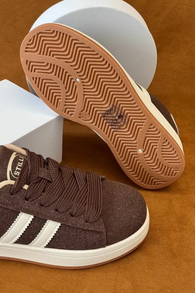 Купити Кеди жіночі замша, колір коричневий, 248RJH200 - Фото №5