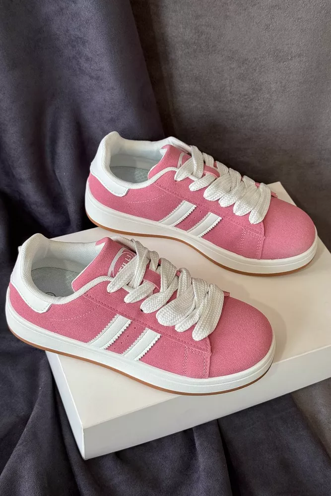 Купить Кеды женские замша, цвет розовый, 248RJH200 оптом - Фото №1