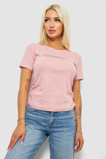 Футболка женская с принтом, цвет розовый, 221R3307