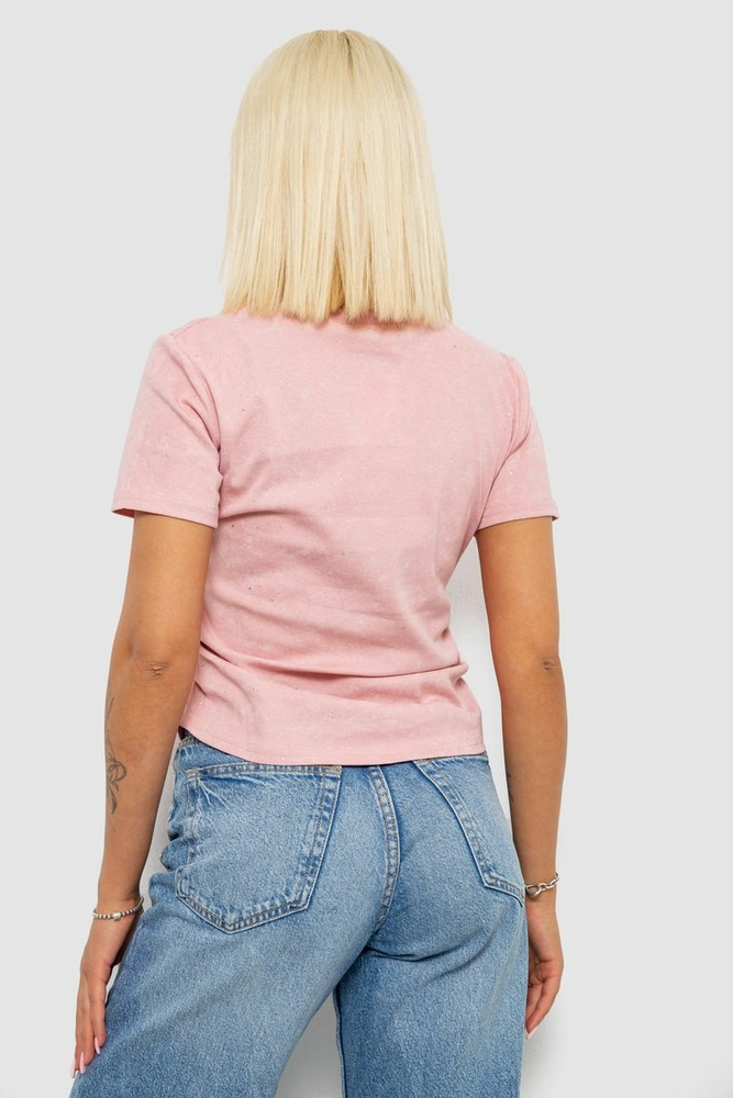 Купить Футболка женская с принтом, цвет розовый, 221R3307 - Фото №4
