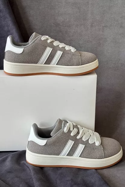 Кеды женские замша, цвет серый, 248RJH200