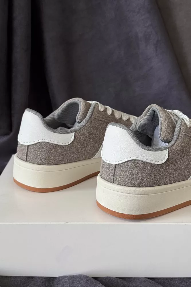 Купити Кеди жіночі замша, колір сірий, 248RJH200 оптом - Фото №4