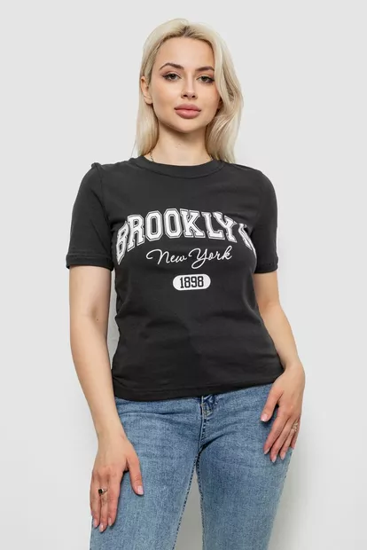 Футболка женская с принтом, цвет грифельный, 241R137