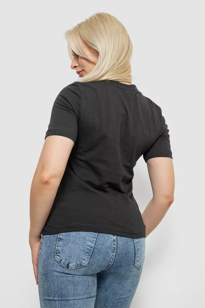 Купити Жіноча футболка з принтом, колір грифельний, 241R137 - Фото №4