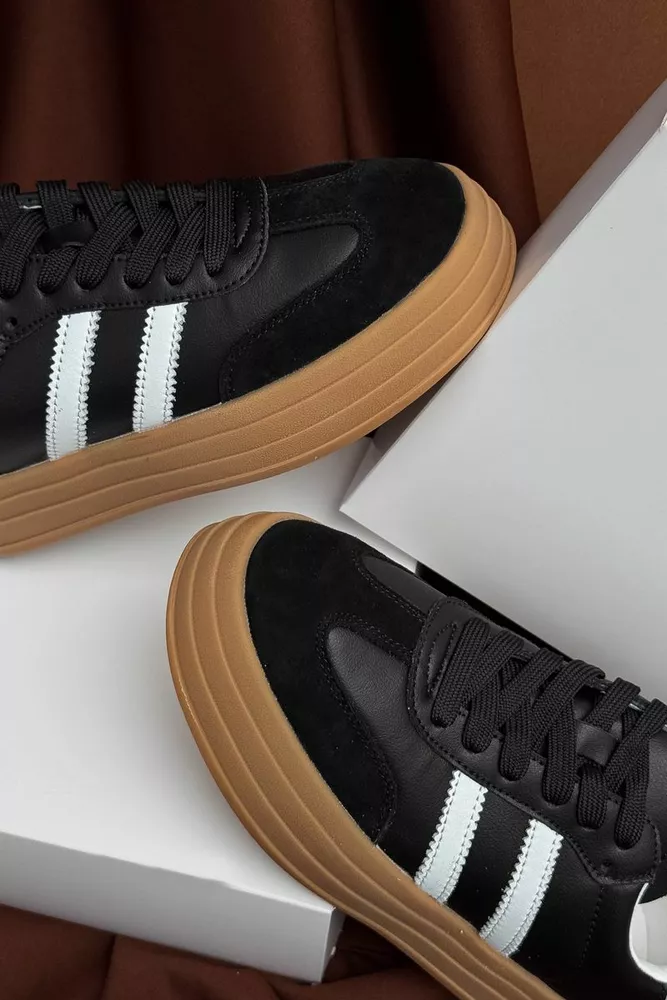 Купить Кроссовки женские демисезонные, цвет черно-бежевый, 248RCX1580-3 - Фото №2