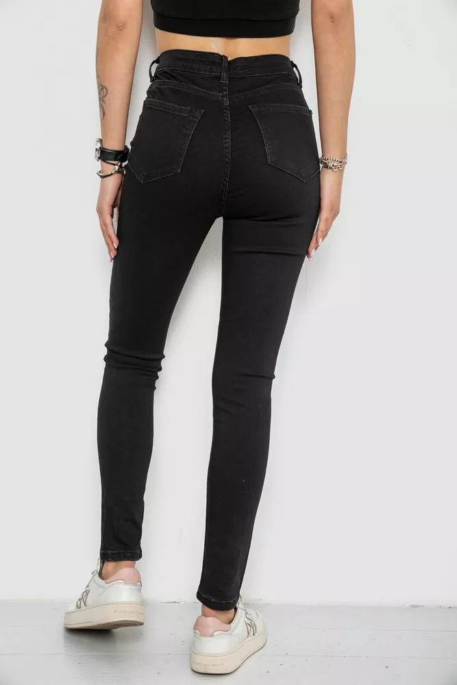 Купити Джинси жіночі Skinny, колір чорний, 182R1048 оптом - Фото №4