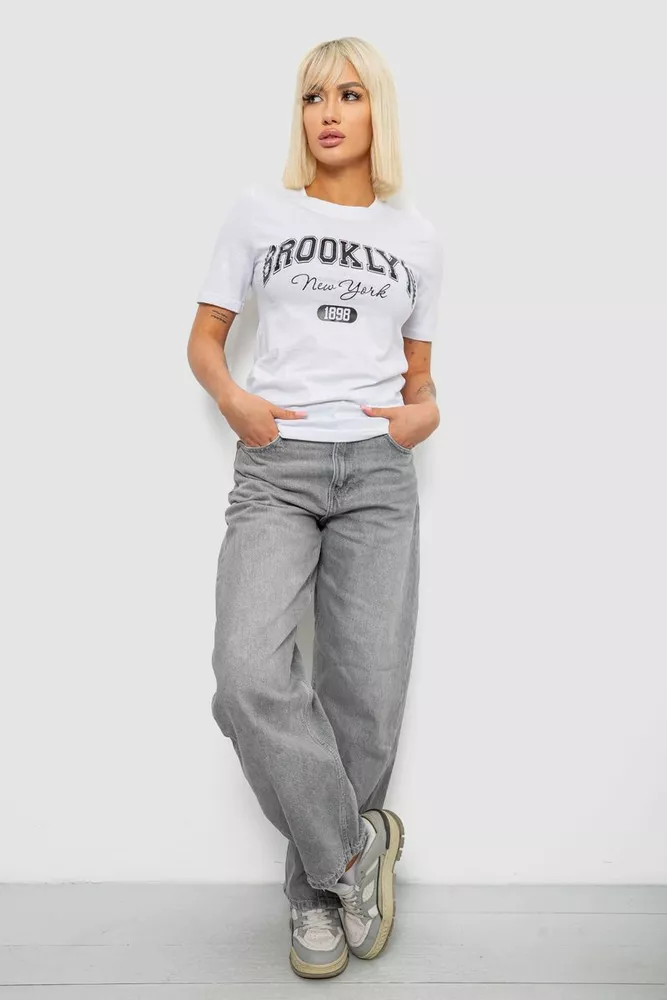 Купить Футболка женская с принтом, цвет белый, 241R137 - Фото №2