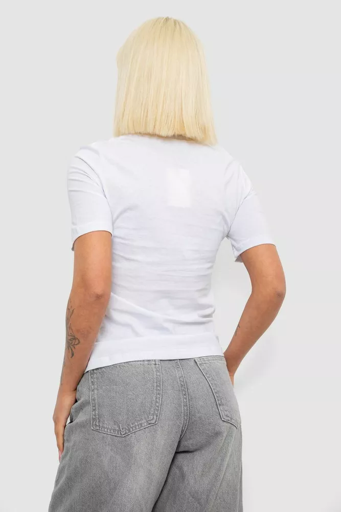 Купить Футболка женская с принтом, цвет белый, 241R137 - Фото №4