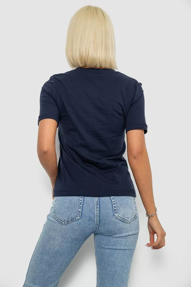 Купити Жіноча футболка з принтом, колір синій, 241R137 - Фото №4