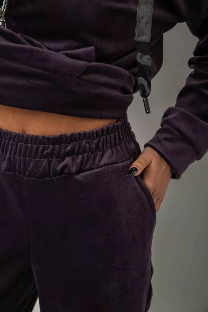 Купити Спортивний костюм жіночий велюровий  -уцінка, колір темно-сливовий, 257R4119-U-7 - Фото №6