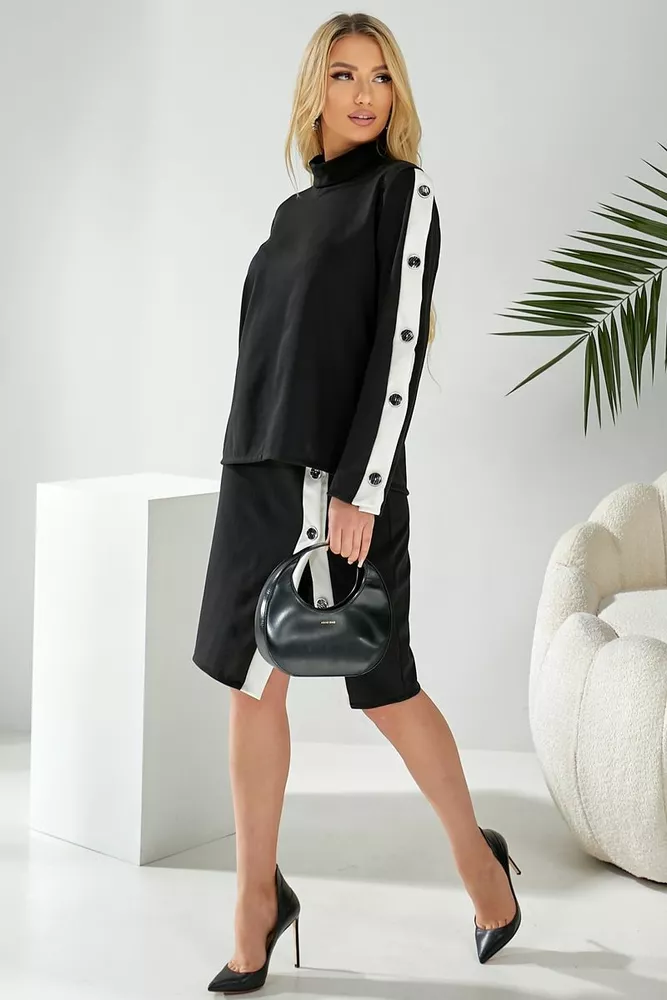 Купити Костюм жіночий класичний  -уцінка, колір чорний, 257R322-U-2 - Фото №8