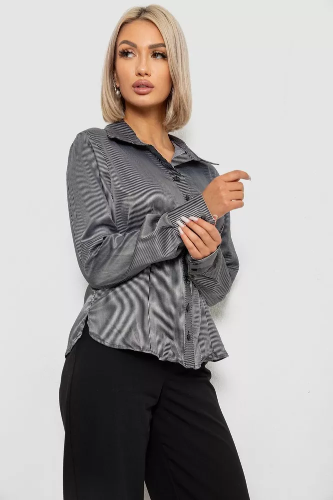 Купить Рубашка классическая в полоску  -уценка, цвет черно-белый, 230R66-1-U-94 - Фото №3