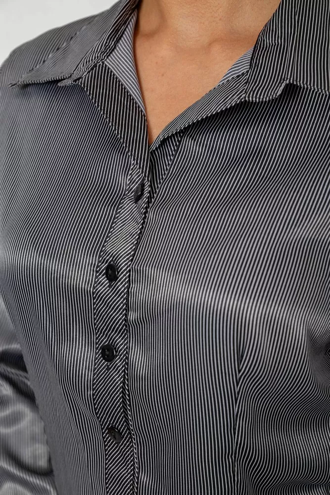 Купить Рубашка классическая в полоску  -уценка, цвет черно-белый, 230R66-1-U-94 - Фото №5