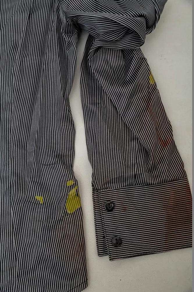 Купить Рубашка классическая в полоску  -уценка, цвет черно-белый, 230R66-1-U-94 - Фото №6