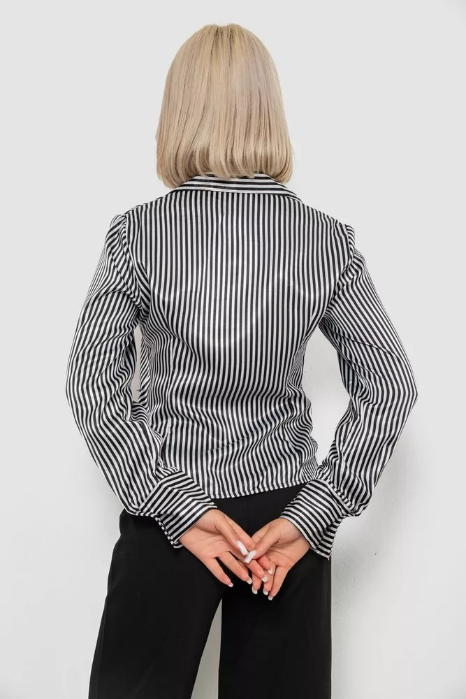 Купити Сорочка класична в смужку  -уцінка, колір чорно-білий, 230R66-U-51 - Фото №4