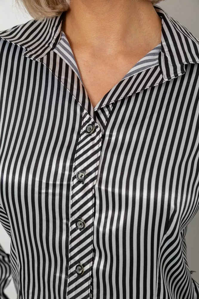 Купити Сорочка класична в смужку  -уцінка, колір чорно-білий, 230R66-U-51 - Фото №5
