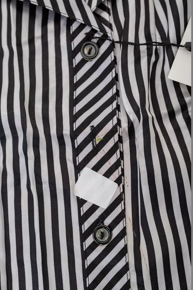 Купити Сорочка класична в смужку  -уцінка, колір чорно-білий, 230R66-U-54 оптом - Фото №6