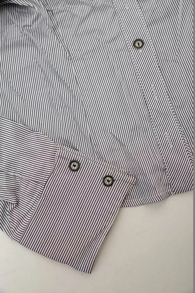 Купити Сорочка класична в смужку  -уцінка, колір біло-чорний, 230R66-1-U-87 - Фото №6