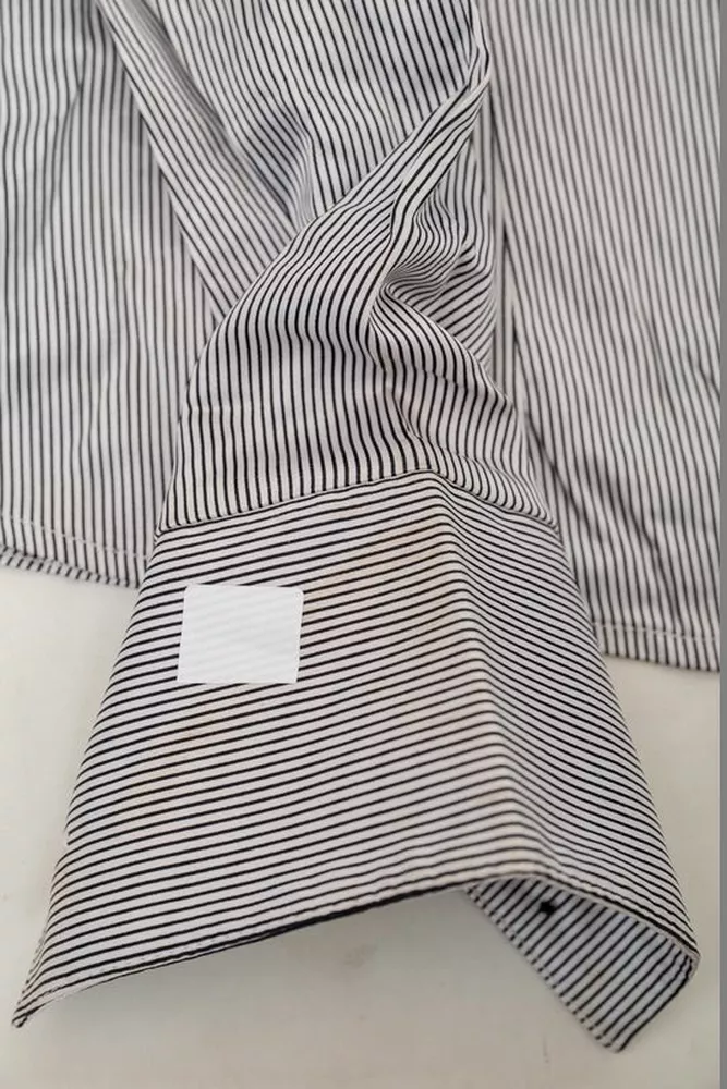 Купить Рубашка классическая в полоску  -уценка, цвет бело-черный, 230R66-1-U-89 оптом - Фото №6