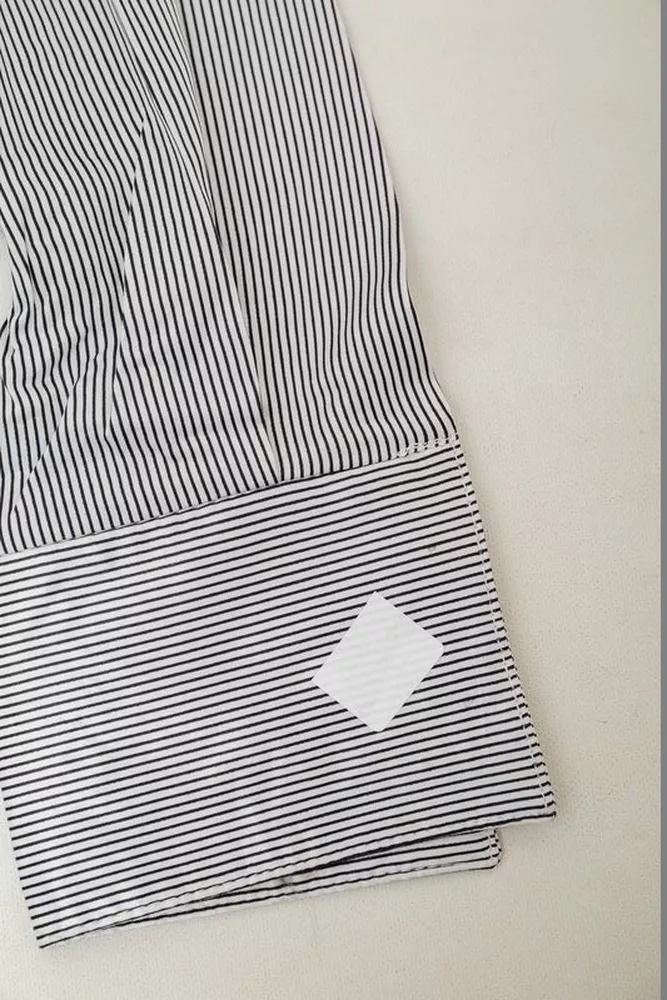 Купити Сорочка класична в смужку  -уцінка, колір біло-чорний, 230R66-1-U-90 оптом - Фото №6