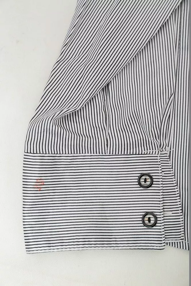 Купити Сорочка класична в смужку  -уцінка, колір біло-чорний, 230R66-1-U-92 - Фото №6