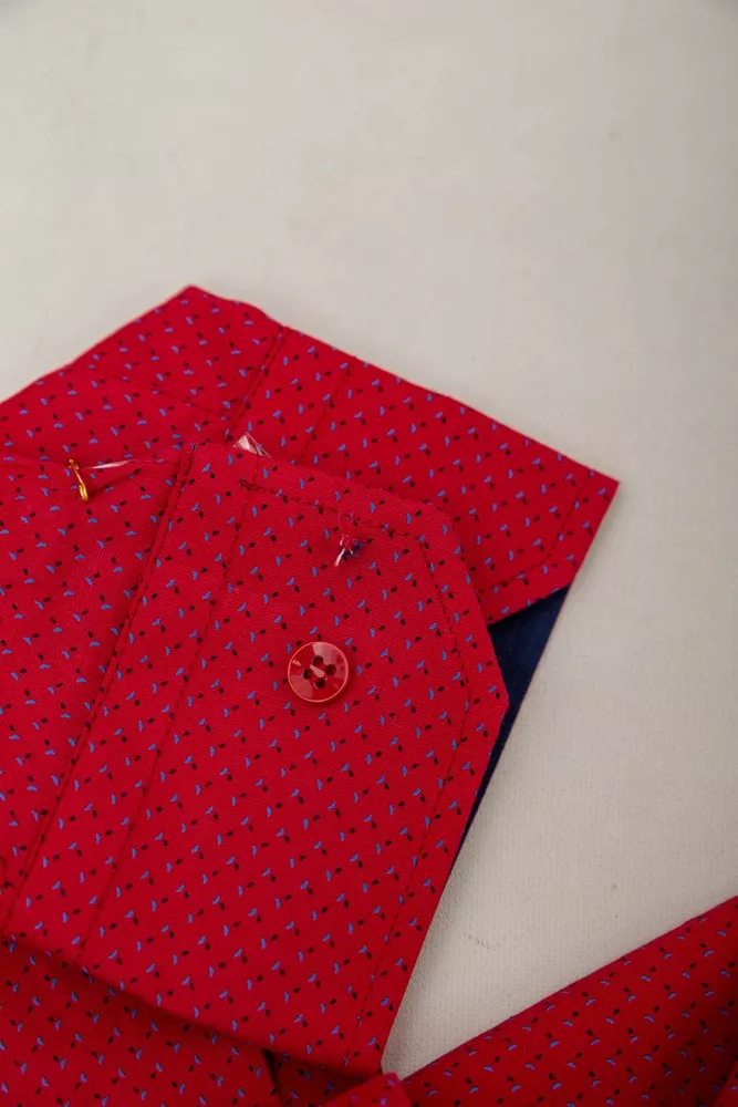 Купити Сорочка чоловіча з принтом  -уцінка, колір червоний, 214R7094-1-U - Фото №7