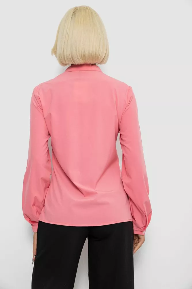 Купить Рубашка женская классическая с аппликацией, цвет розовый, 230R014-1 - Фото №4