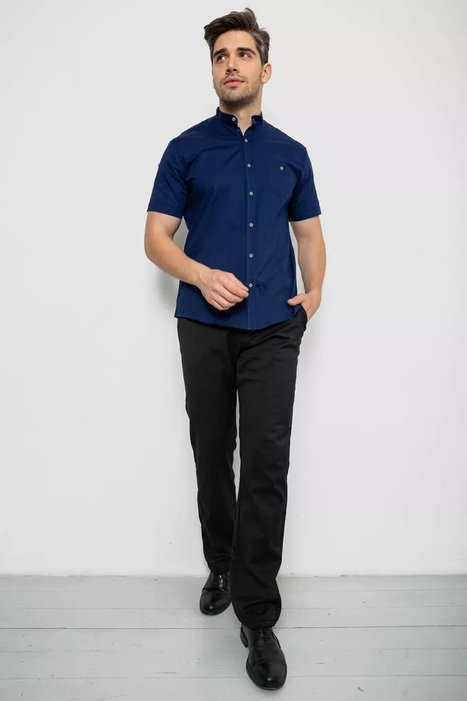 Купить Рубашка мужская однотонная  -уценка, цвет синий, 214R7346-U-2 - Фото №2