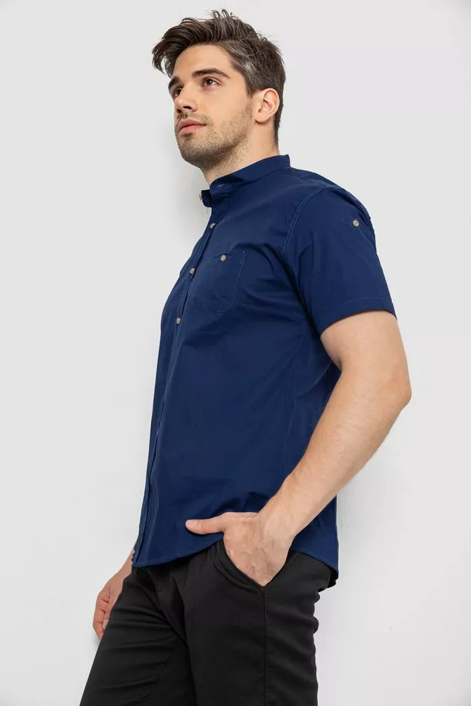 Купить Рубашка мужская однотонная  -уценка, цвет синий, 214R7346-U-2 - Фото №3