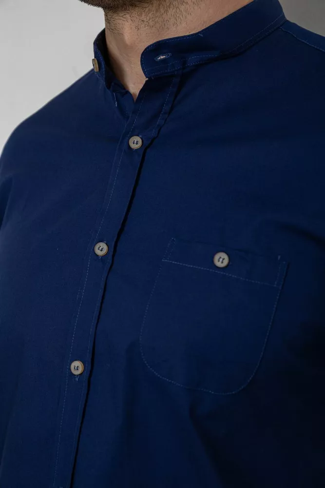 Купить Рубашка мужская однотонная  -уценка, цвет синий, 214R7346-U-2 - Фото №5
