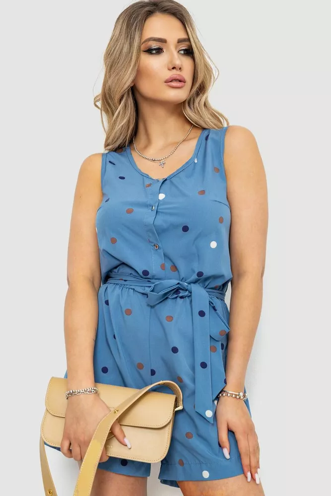 Купити Комбінезон жіночий у горох, колір джинс, 230R158-2 - Фото №1