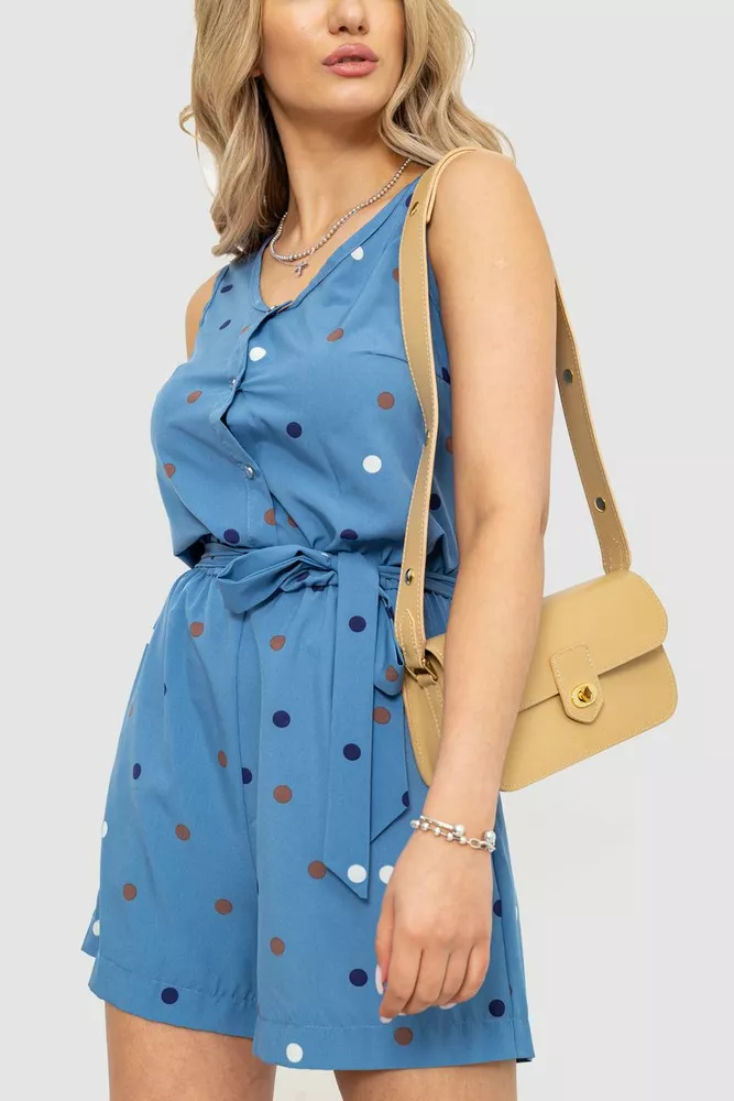 Купити Комбінезон жіночий у горох, колір джинс, 230R158-2 - Фото №3