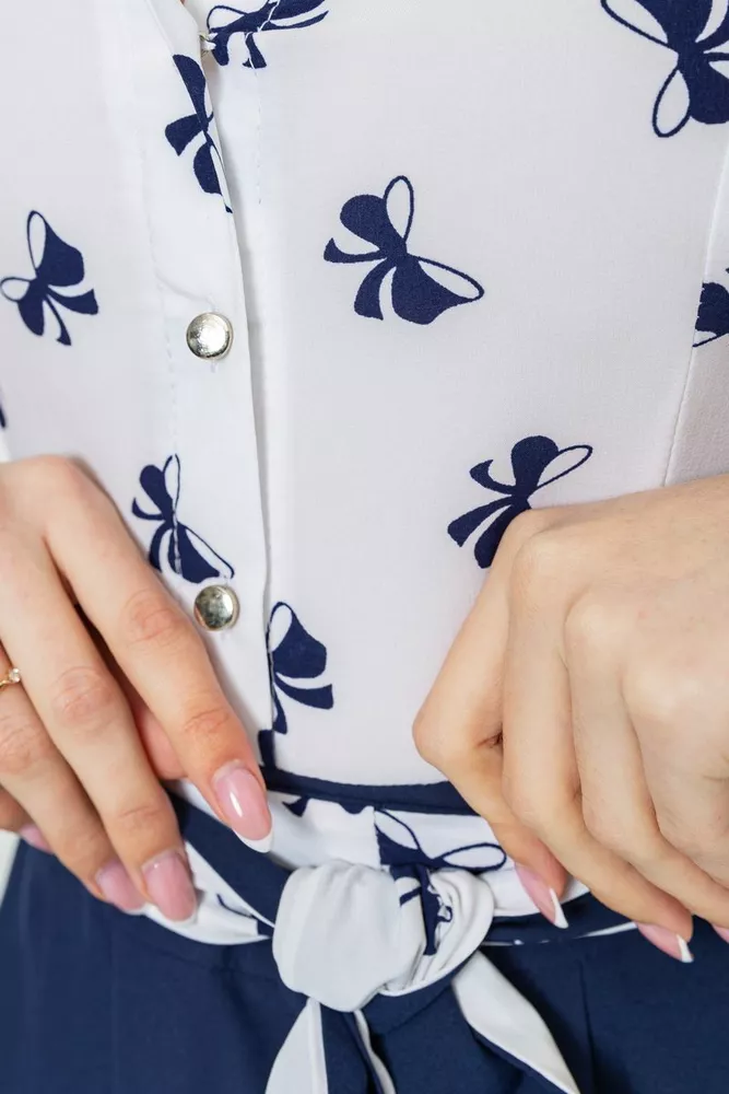 Купить Платье софт с принтом, цвет сине-белый, 230R79-1 - Фото №5