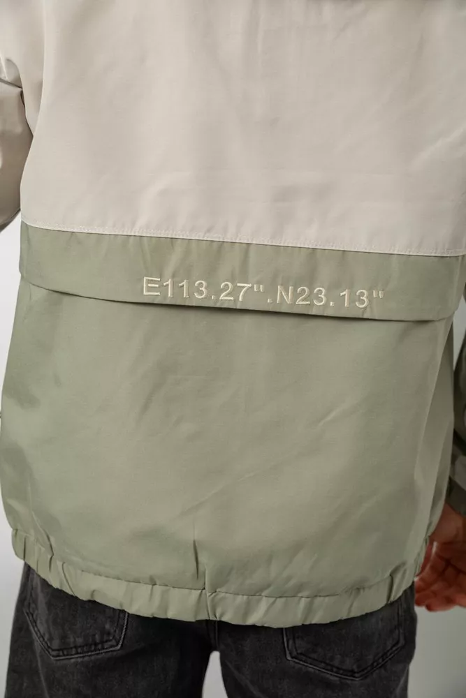 Купити Вітровка чоловіча з принтом  -уцінка, колір оливковий, 214R603-1-U-37 - Фото №6