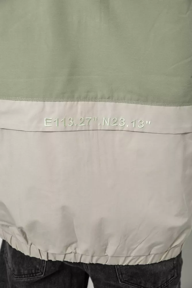 Купить Ветровка мужская с принтом  -уценка, цвет бежевый, 214R603-1-U-28 - Фото №6