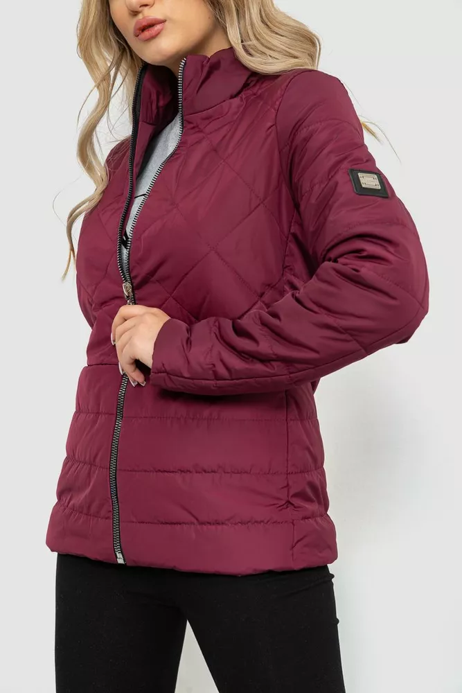 Купити Куртка жіноча демісезонна, колір бордовий, 244R1506 - Фото №3