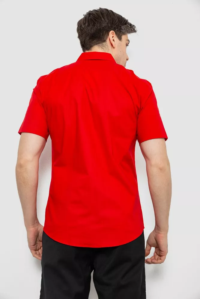 Купить Мужская рубашка однотонная, цвет красный, 186R7069 - Фото №4