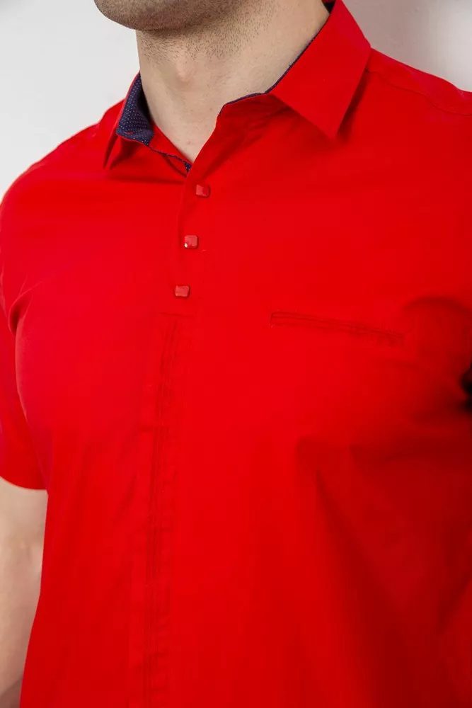 Купить Мужская рубашка однотонная, цвет красный, 186R7069 - Фото №5