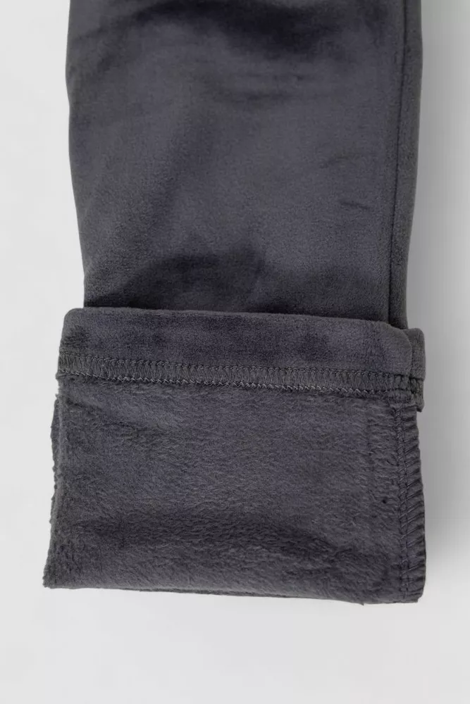 Купить Лосины велюровые утепленные, цвет серый, 238R58643 - Фото №6