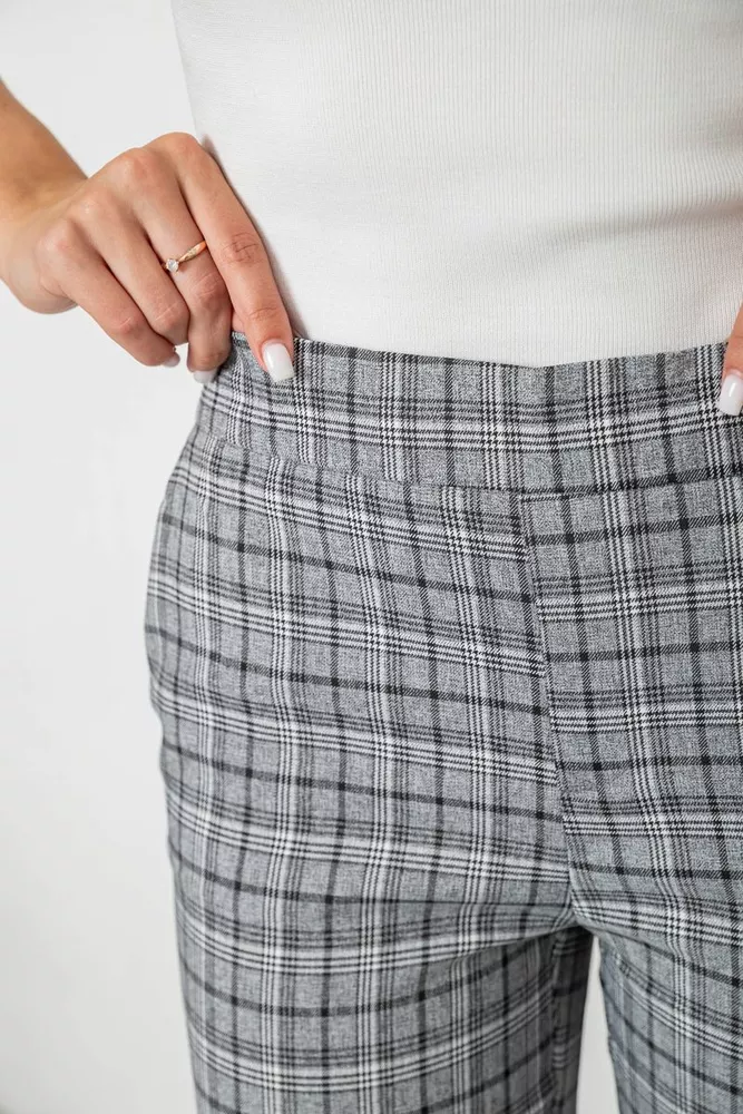 Купить Штаны женские в клеточку  -уценка, цвет серый, 238RM94-U-2 - Фото №5