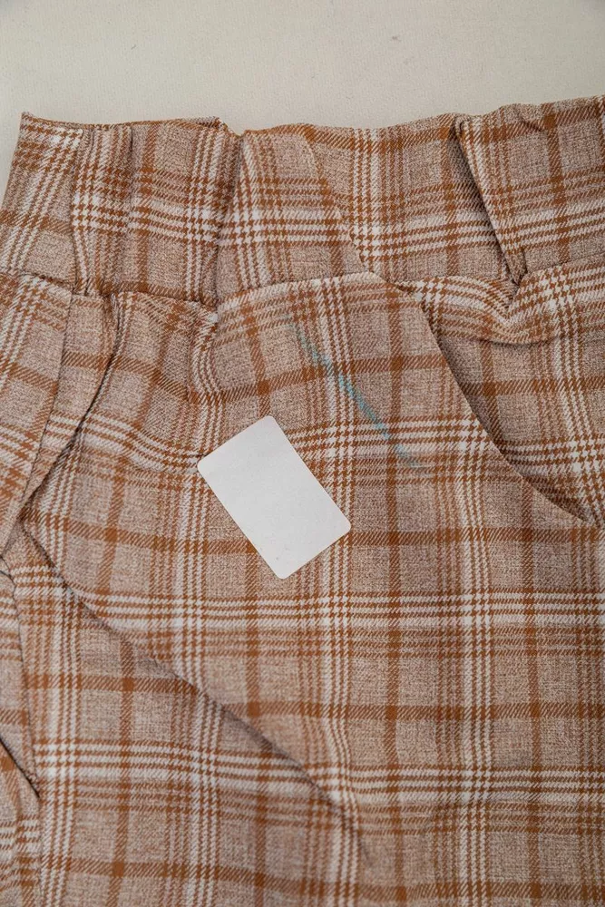 Купить Штаны женские в клеточку  -уценка, цвет серый, 238RM94-U-2 - Фото №6