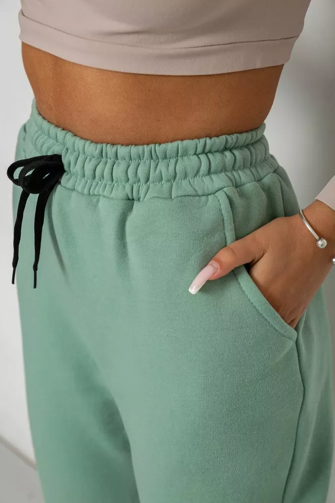 Купить Спортивные штаны женские на флисе  -уценка, цвет мятный, 238R57020-U-1 - Фото №5