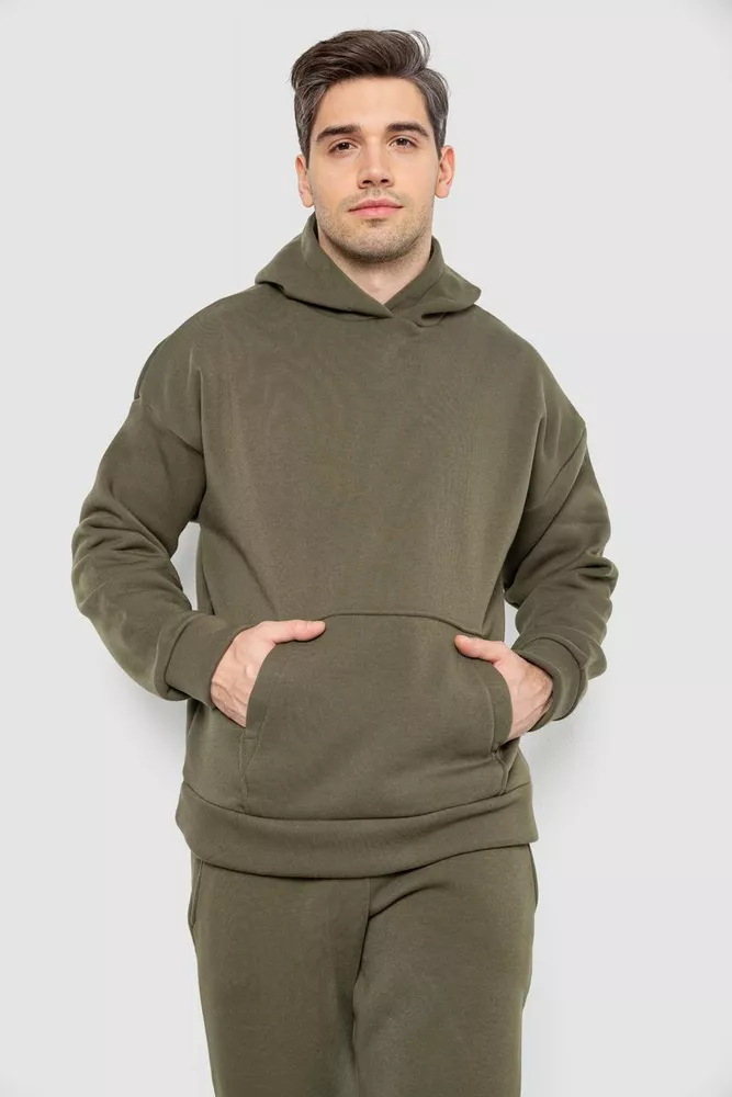 Купити Спорт костюм чоловічий на флісі, колір хакі, 177R235 оптом - Фото №2