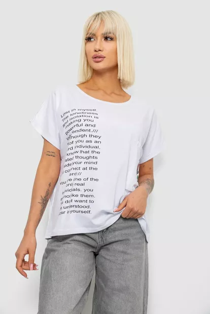 Футболка женская с принтом, цвет белый, 244R2039