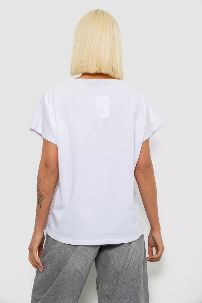 Купить Футболка женская с принтом, цвет белый, 244R2039 - Фото №4