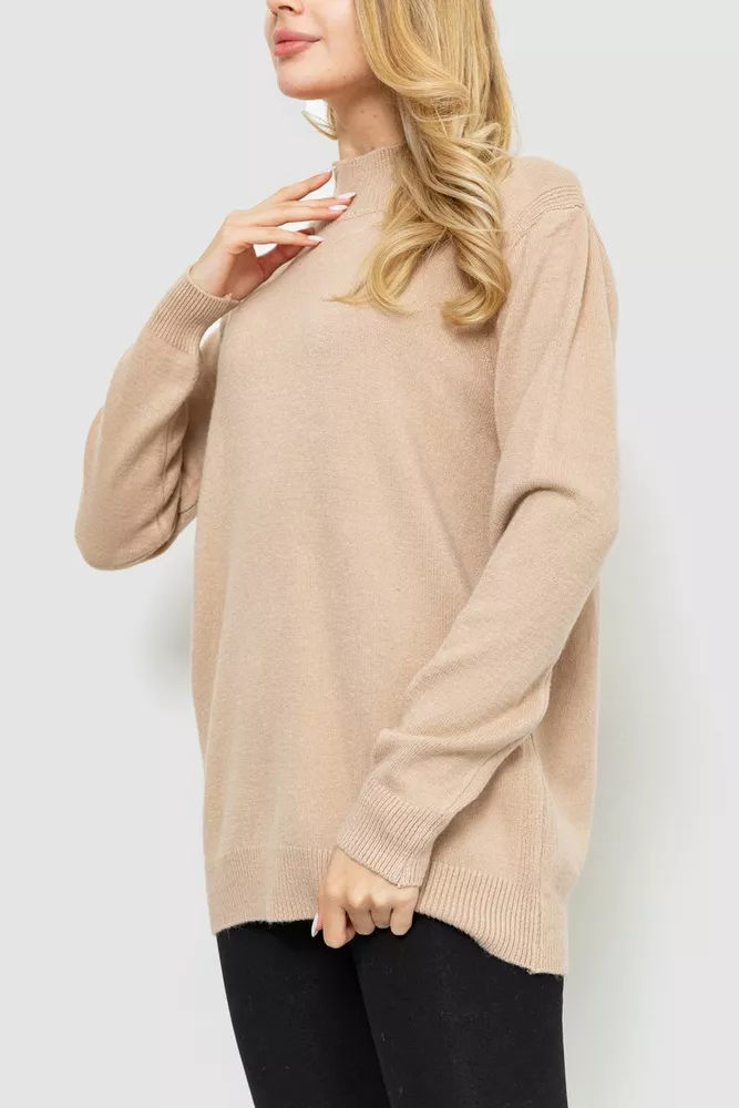 Купити Гольф жіночий вільного крою oversize, колір бежевий, 204R163 - Фото №3