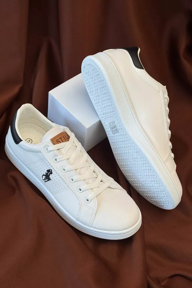 Купить Кеды мужские, цвет бело-черный, 248RR228 - Фото №3