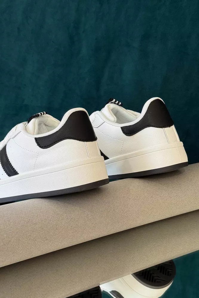 Купить Кроссовки женские экокожа, цвет бело-черный, 248RJH300-10 оптом - Фото №4