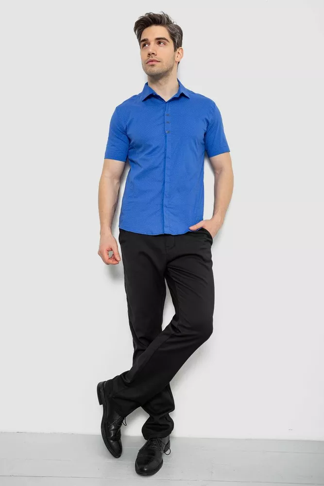 Купить Рубашка мужская с принтом, цвет голубой, 214R7014 - Фото №2