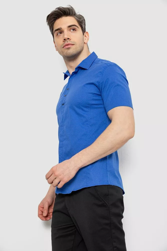 Купить Рубашка мужская с принтом, цвет голубой, 214R7014 - Фото №3